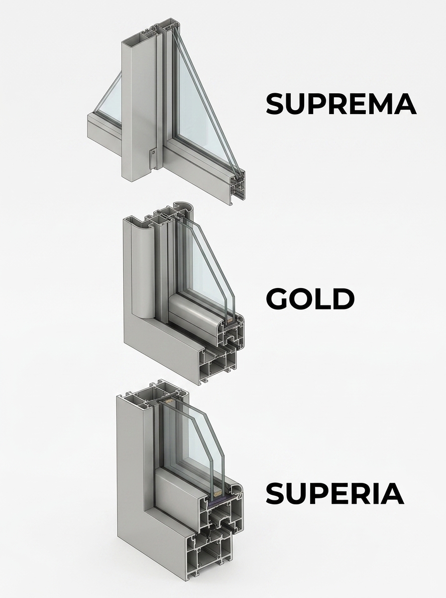 Perfis de Esquadrias: Linha Suprema, Gold e Superia